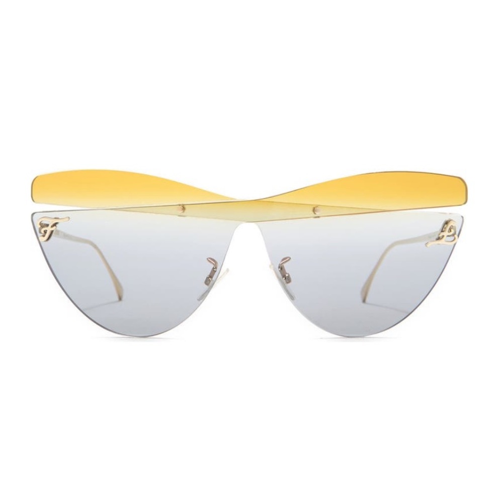 Fendi cateye shield gold sunglasses new